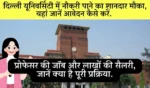 Du Assistant Professor Recruitment 2025
