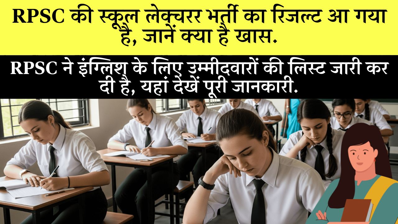 RPSC School Lecturer English Result 2025 Check List