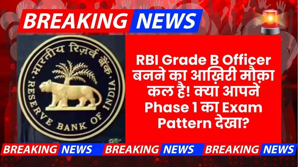 RBI Grade B Recruitment 2025 Last Date Apply Online Full Details